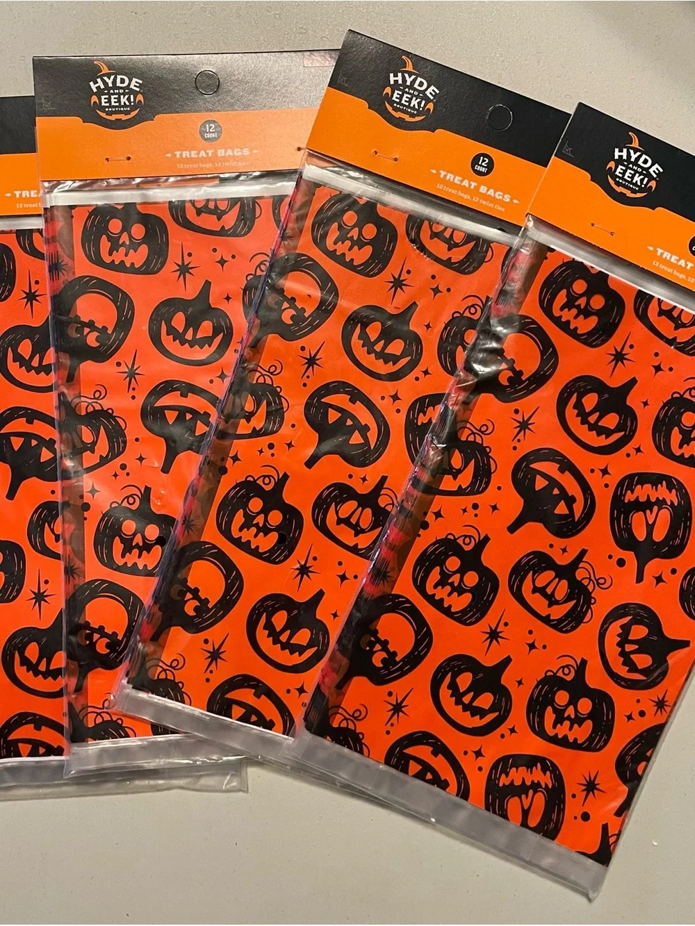 Orange Halloween Pumpkin Treat Bags - 48ct